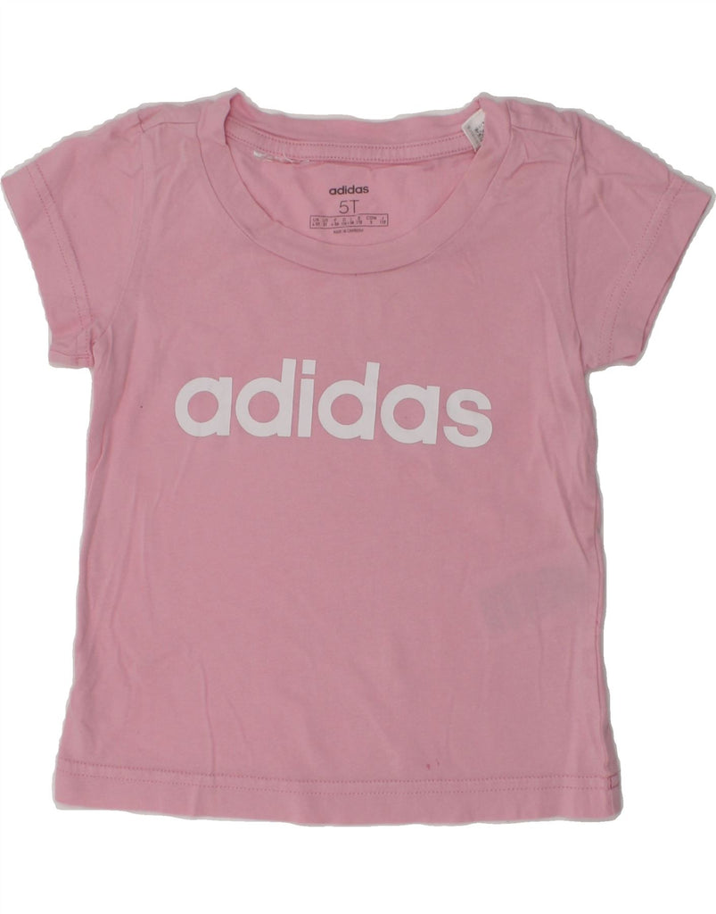 ADIDAS Girls Graphic T-Shirt Top 4-5 Years Pink Cotton | Vintage Adidas | Thrift | Second-Hand Adidas | Used Clothing | Messina Hembry 