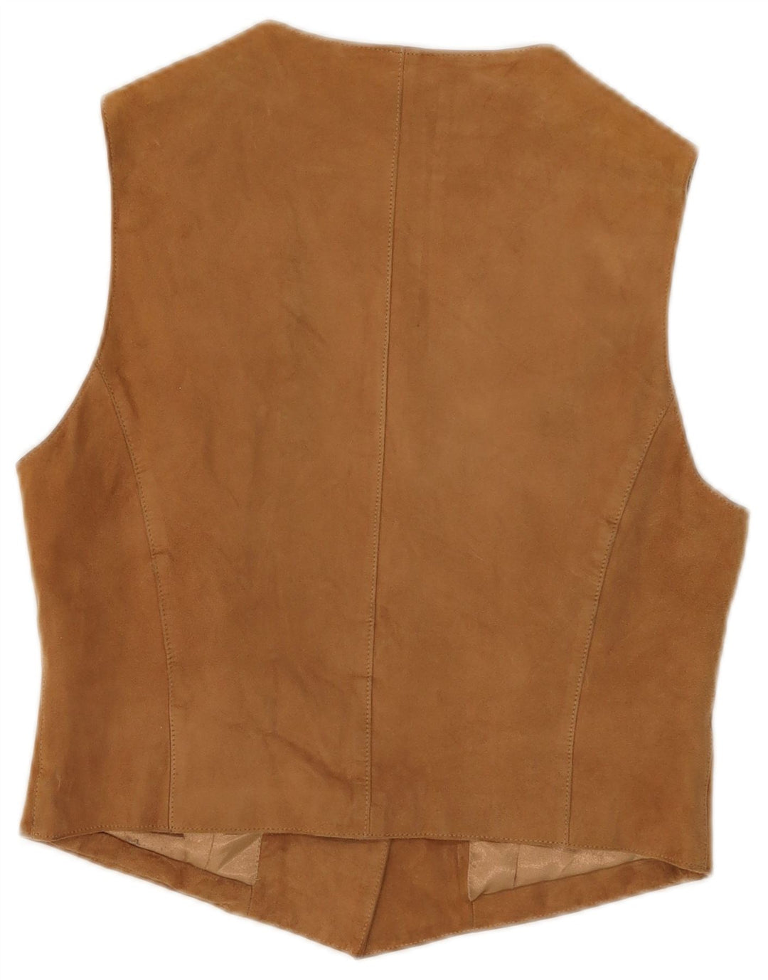 Stefanel Womens Suede Waistcoat UK 12 Medium Beige Leather