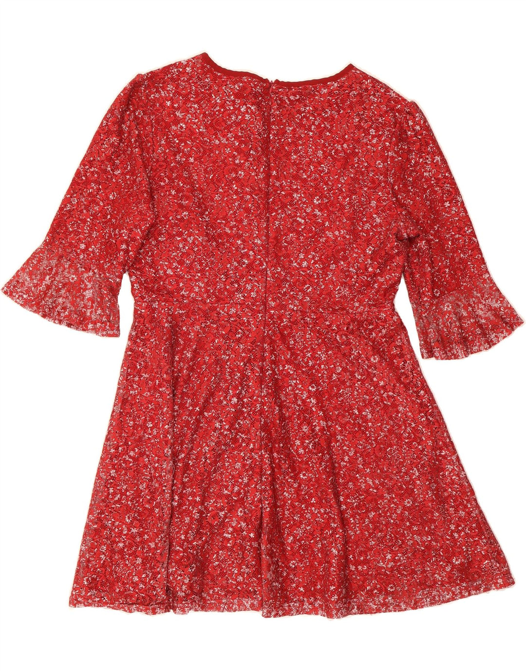 STELLA MORGAN Womens A-Line Dress UK 16 Large Red Floral Polyester Vintage Stella Morgan and Second-Hand Stella Morgan from Messina Hembry 