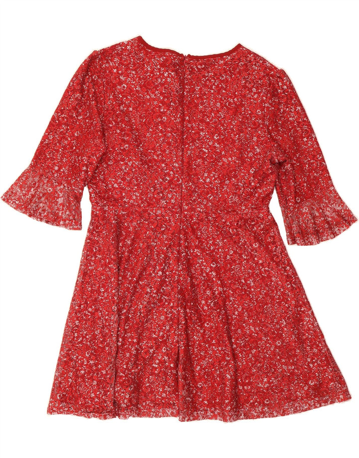STELLA MORGAN Womens A-Line Dress UK 16 Large Red Floral Polyester Vintage Stella Morgan and Second-Hand Stella Morgan from Messina Hembry 