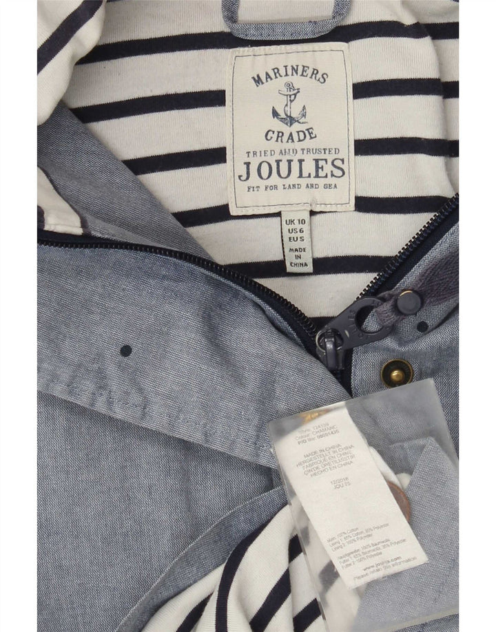 Joules Womens Hooded Oversized Windbreaker Jacket UK 10 Small Blue Spotted