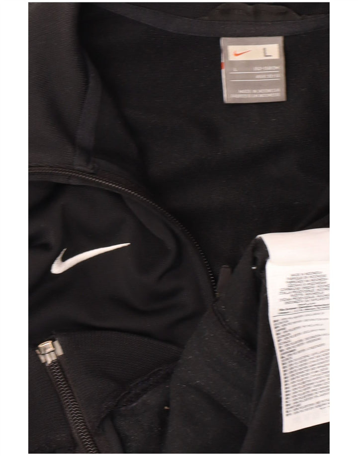 NIKE Boys Inter Milan Tracksuit Top Jacket 12-13 Years Black Polyester