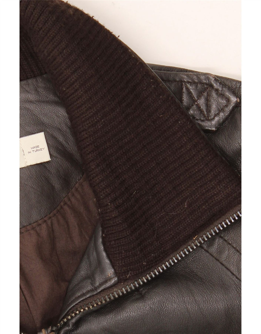 Zara Womens Leather Jacket UK 10 Small Brown Leather