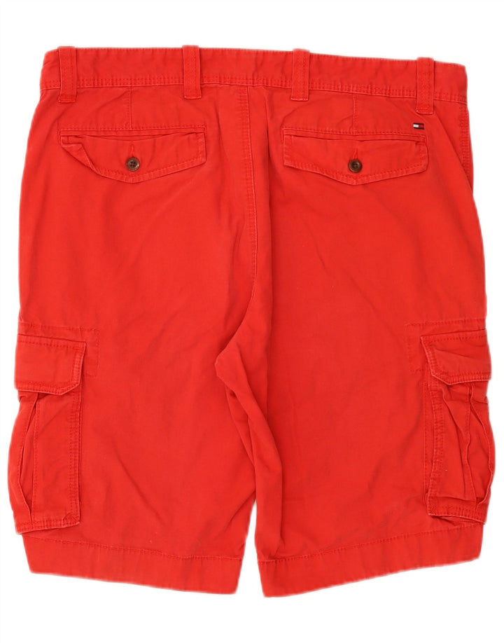 TOMMY HILFIGER Mens Cargo Shorts W36 Large Red Cotton