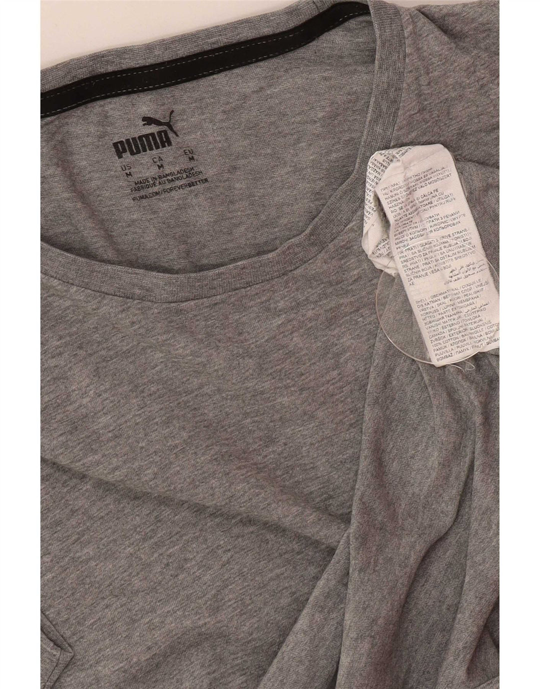 Puma Mens T-Shirt Top Medium Grey Flecked Cotton