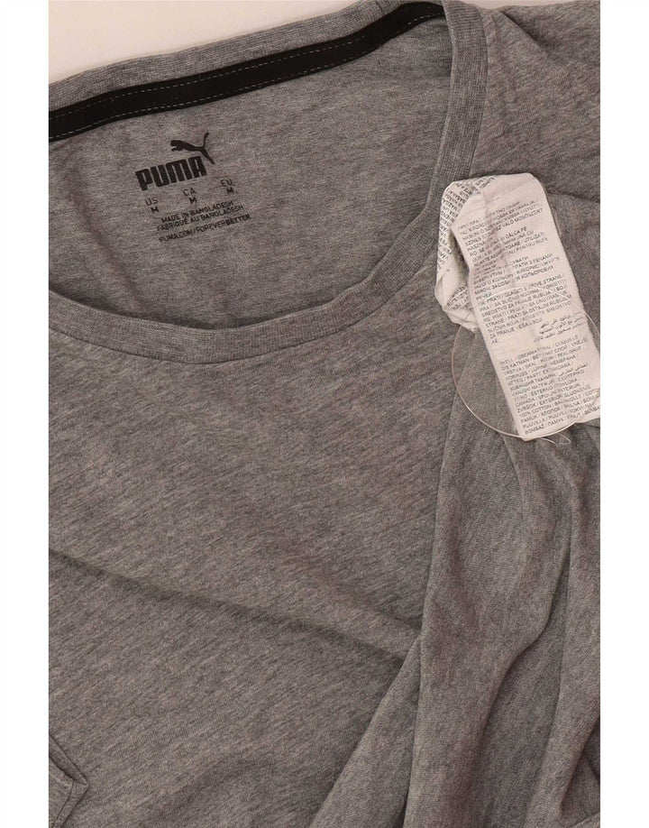 Puma Mens T-Shirt Top Medium Grey Flecked Cotton
