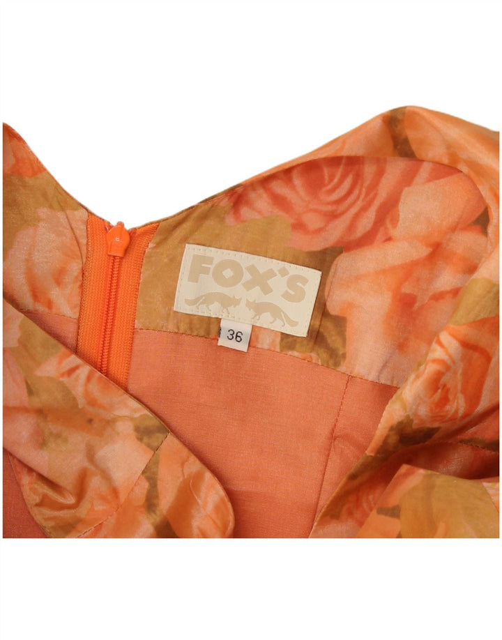Fox's Womens Sleeveless Sheath Dress EU 36 Small Orange Floral