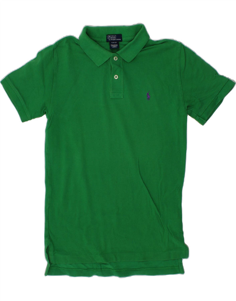 POLO RALPH LAUREN Boys Polo Shirt 10-11 Years Medium Green Cotton Vintage Polo Ralph Lauren and Second-Hand Polo Ralph Lauren from Messina Hembry 