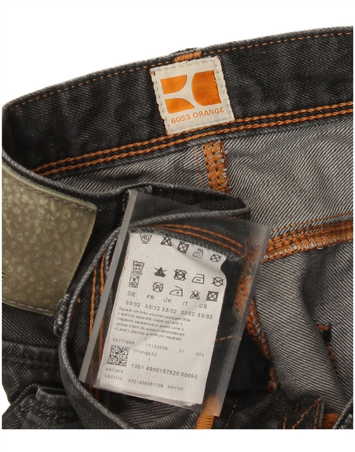 HUGO BOSS Womens Straight Jeans W33 L32 Grey Cotton