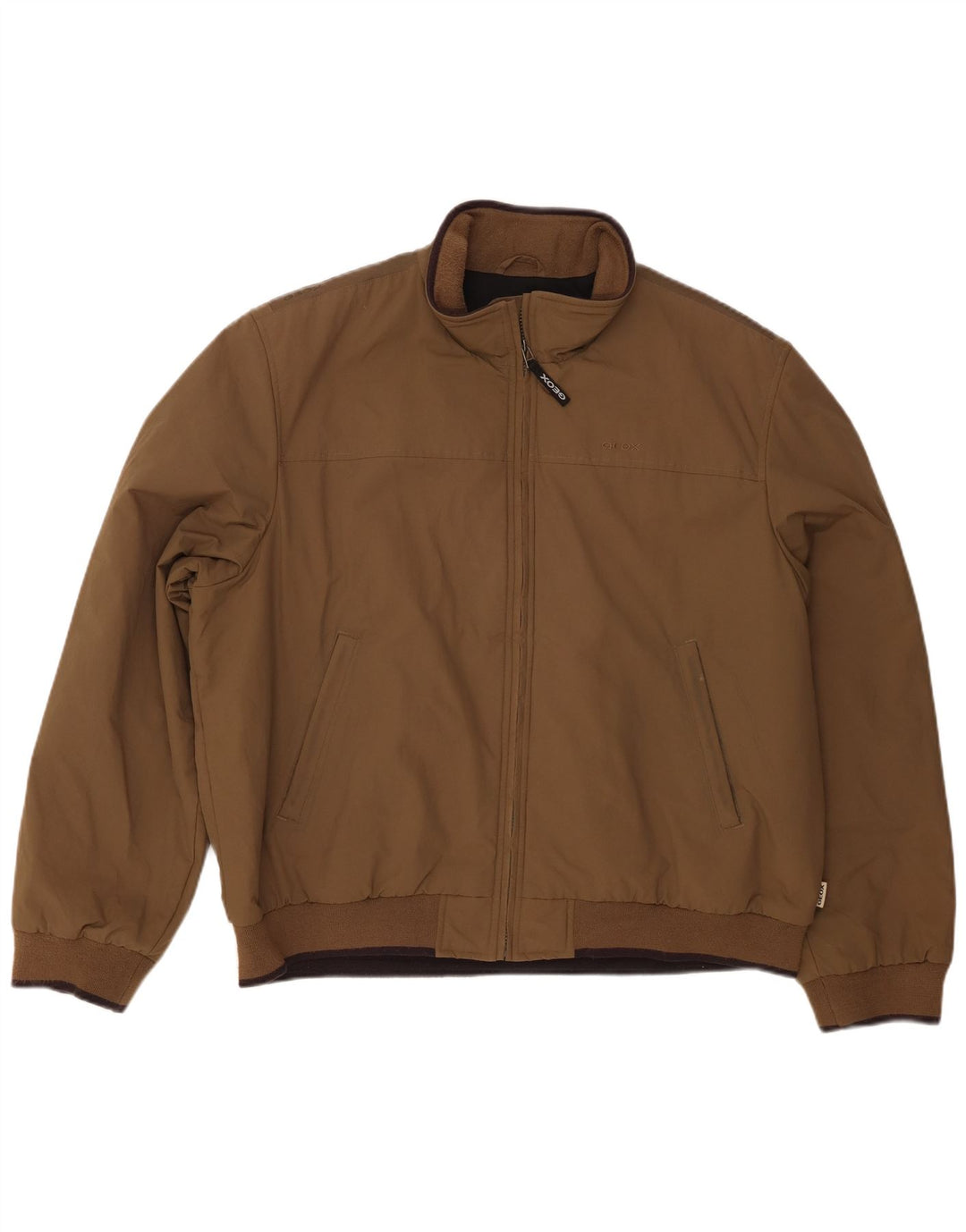 Geox Respira Mens Bomber Jacket UK 48 4XL Brown Nylon