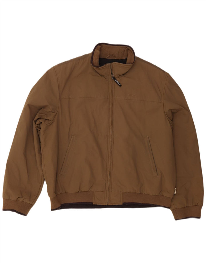 Geox Respira Mens Bomber Jacket UK 48 4XL Brown Nylon