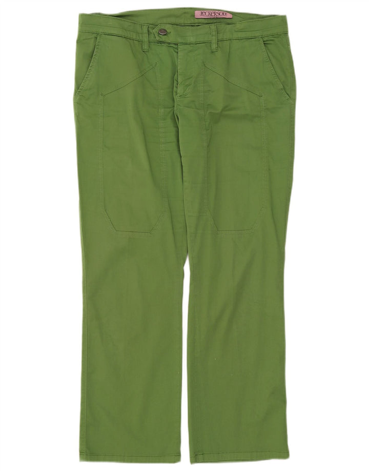 JECKERSON Womens Straight Suit Trousers W32 L27 Green Cotton