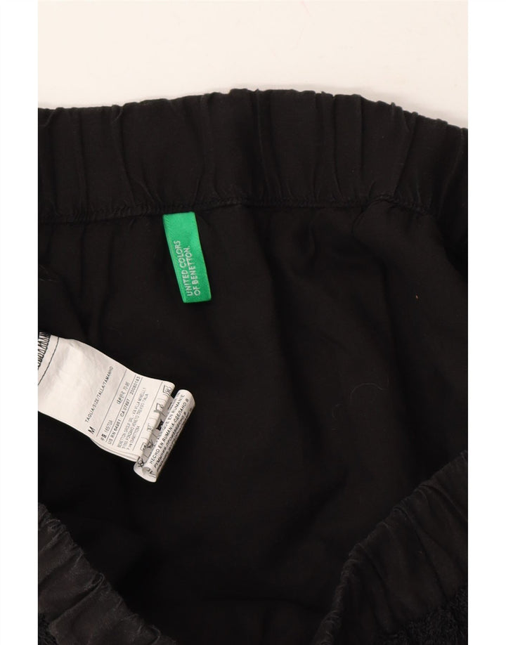 BENETTON Womens Mini Skirt Medium W28  Black Geometric Polyester Vintage Benetton and Second-Hand Benetton from Messina Hembry 