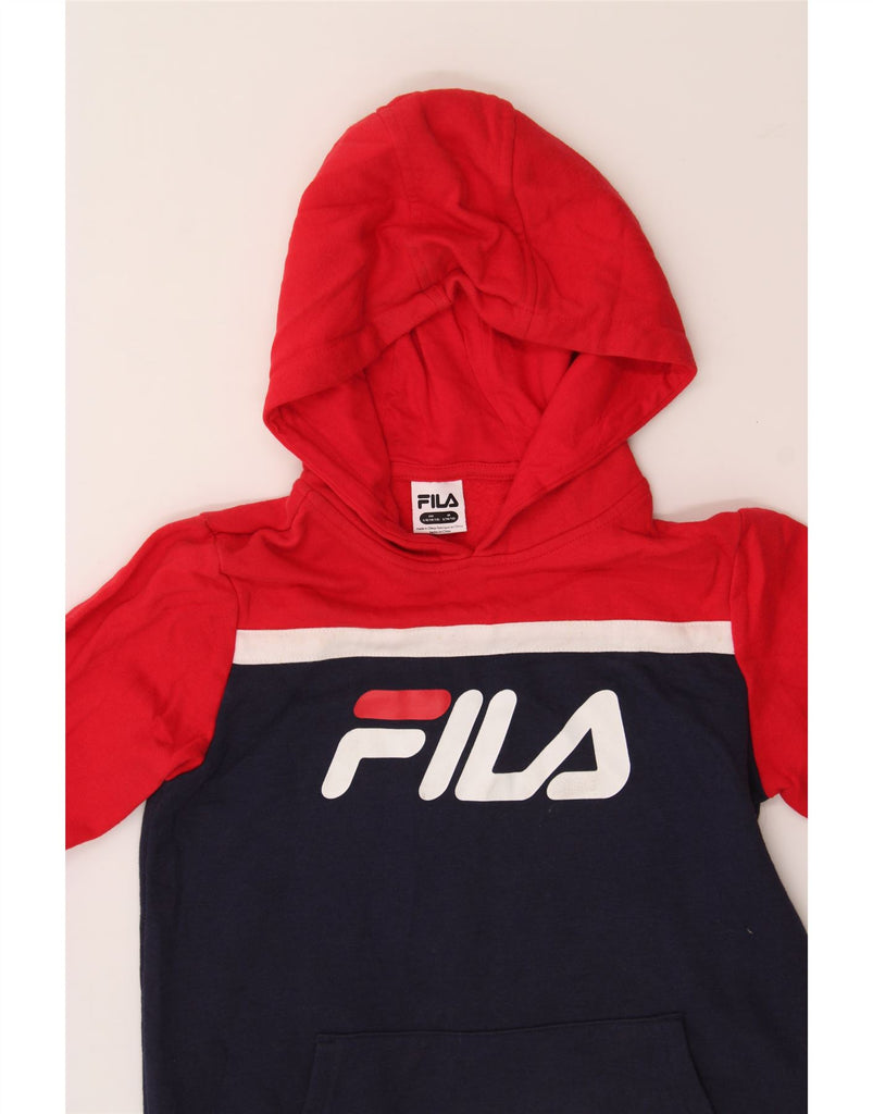 FILA Girls Graphic Jumper Dress 10-11 Years Large Navy Blue Colourblock Vintage Fila and Second-Hand Fila from Messina Hembry 