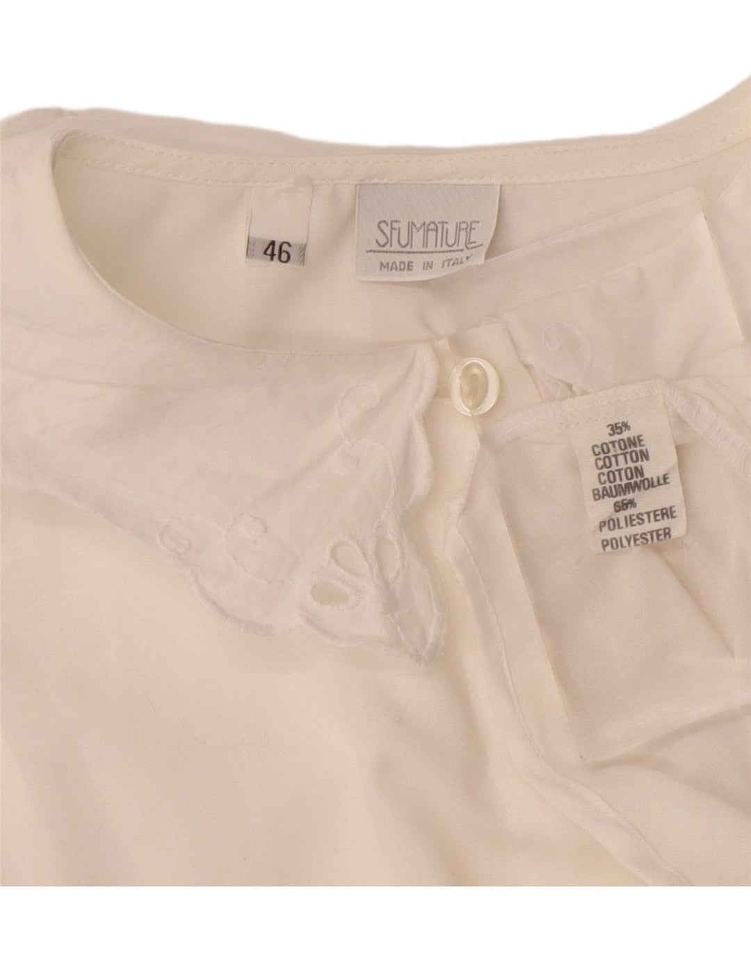 VINTAGE Womens Oversized Shirt Blouse IT 46 Large White Cotton Vintage Vintage and Second-Hand Vintage from Messina Hembry 