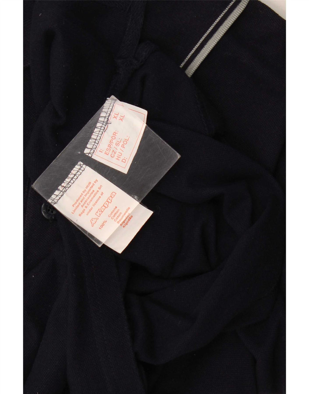 Kappa Mens Polo Shirt XL Navy Blue Cotton