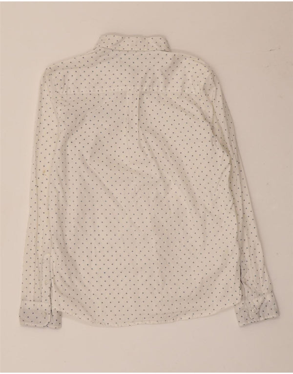Benetton Boys Shirt 11-12 Years 2XL White Spotted Cotton