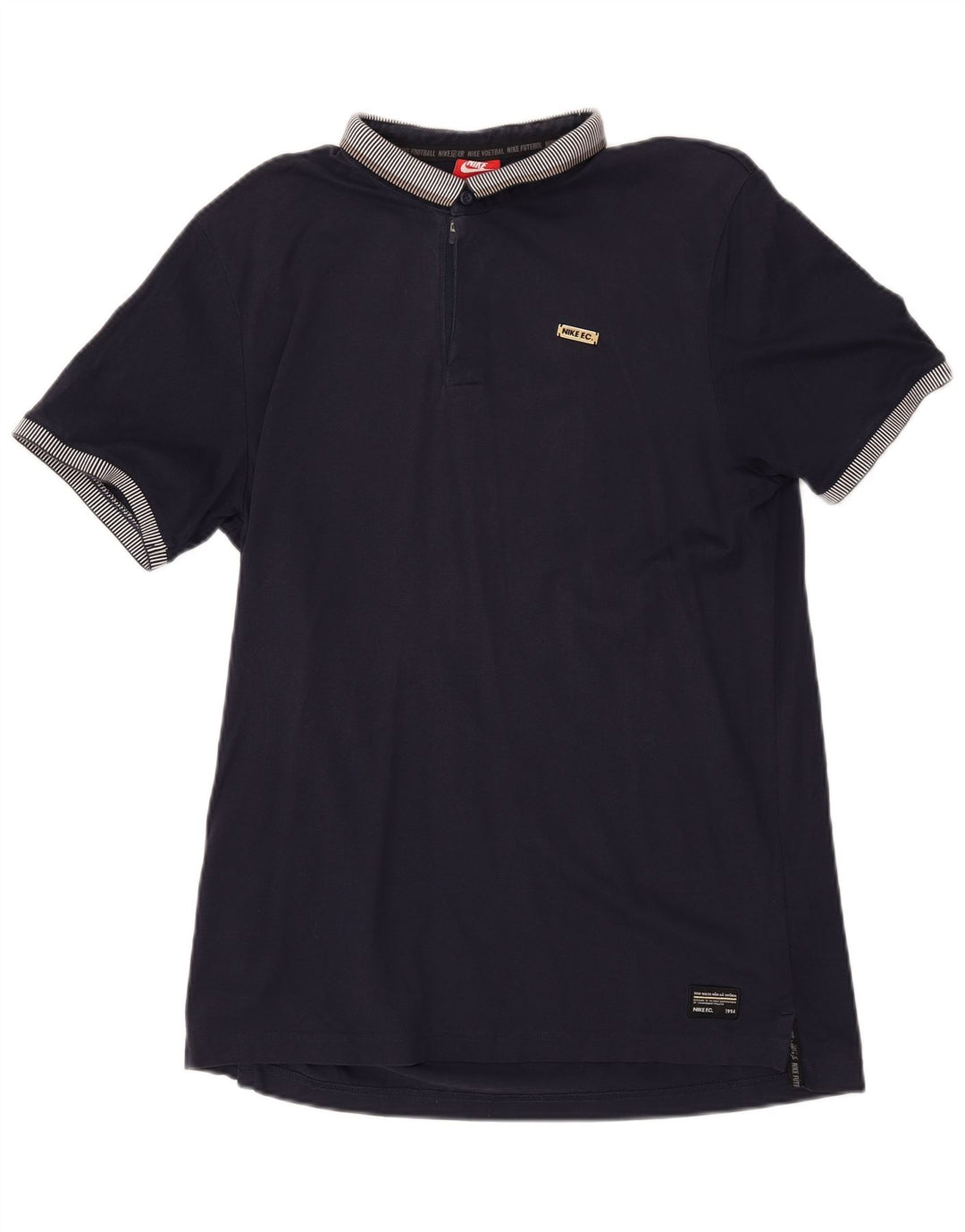 NIKE Mens Polo Shirt Large Navy Blue Cotton