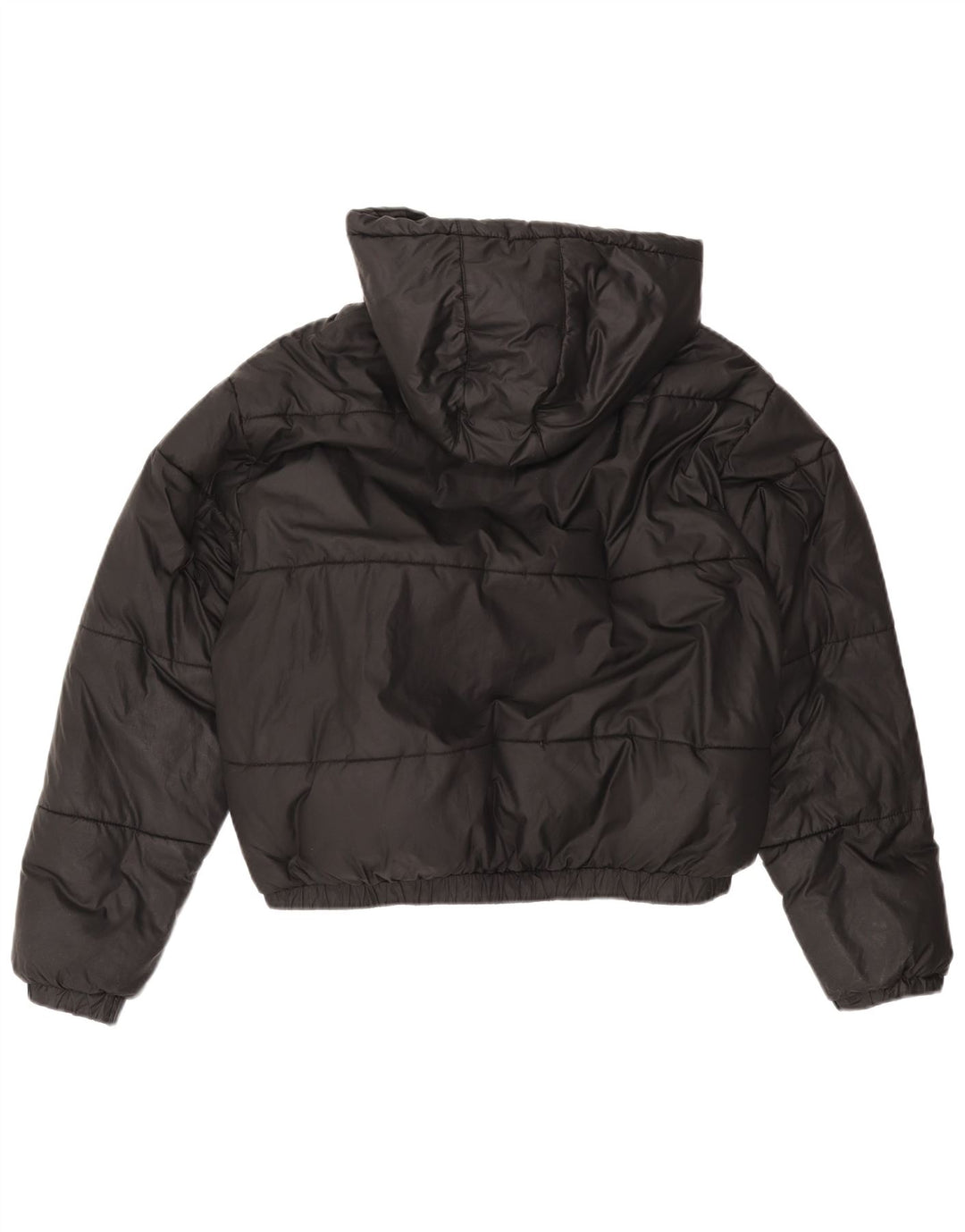 ELLESSE Womens Oversized Hooded Padded Jacket UK 12 Medium Black Polyester