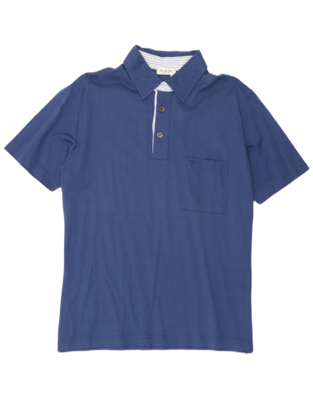 Pal Zileri Mens Polo Shirt XL Blue Cotton