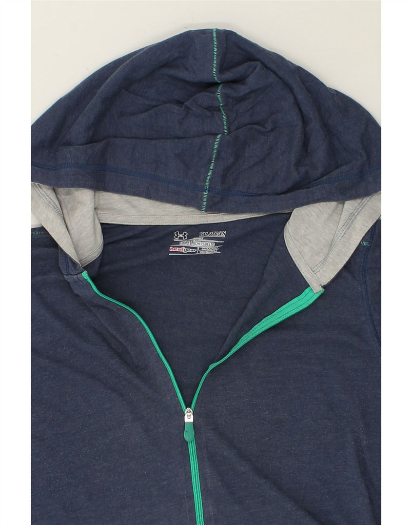 UNDER ARMOUR Boys Graphic Zip Hoodie Sweater 15-16 Years XL Navy Blue | Vintage Under Armour | Thrift | Second-Hand Under Armour | Used Clothing | Messina Hembry 