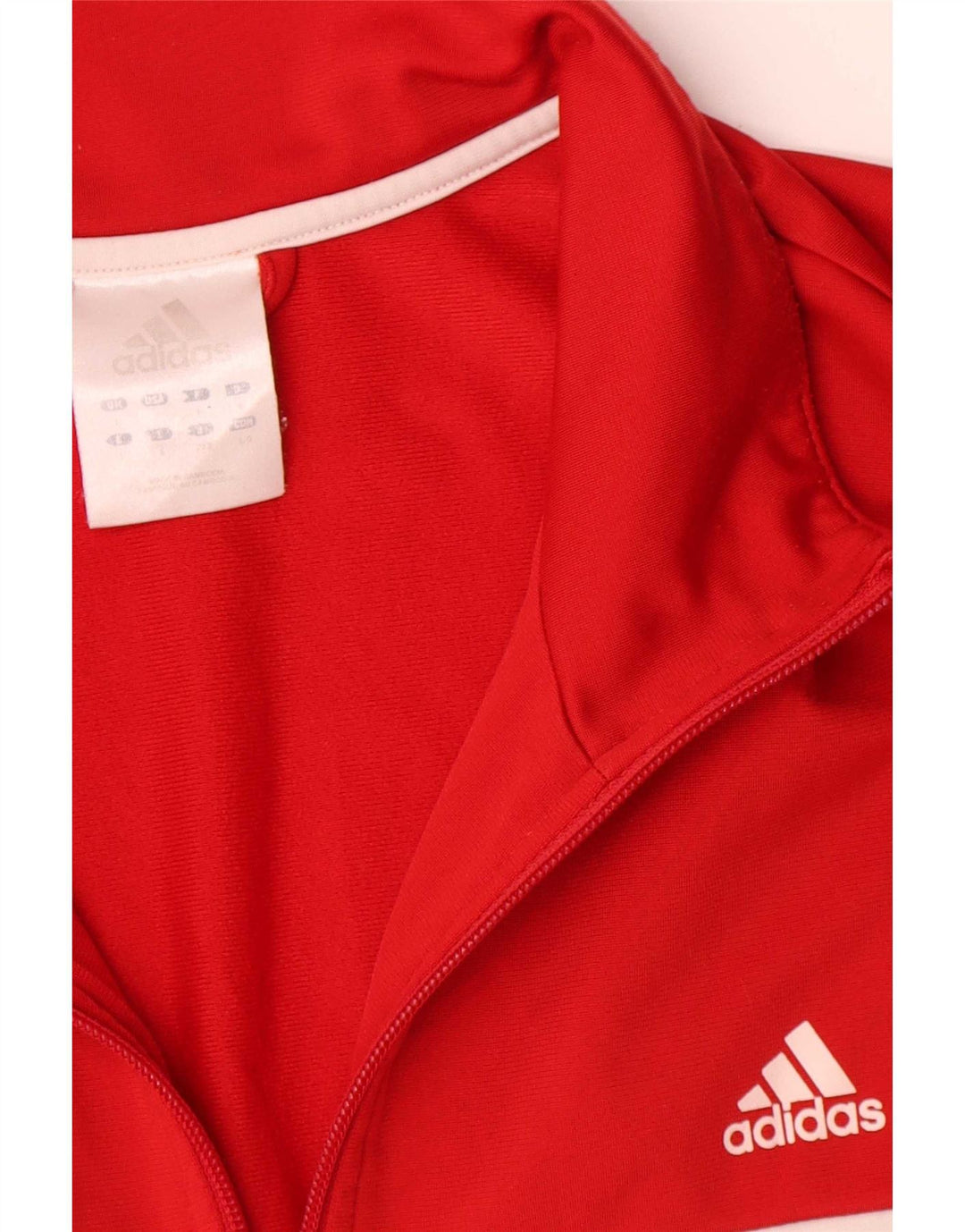 Adidas Mens Tracksuit Top Jacket Large Red Colourblock Polyester