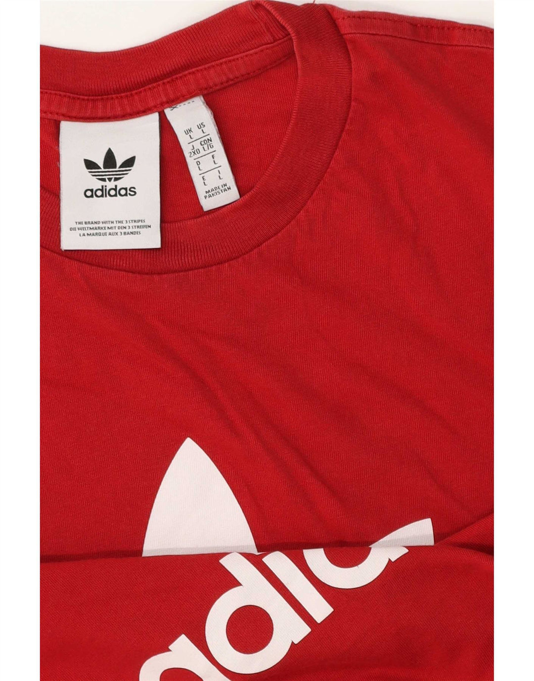 Adidas Mens Graphic T-Shirt Top Large Red Cotton