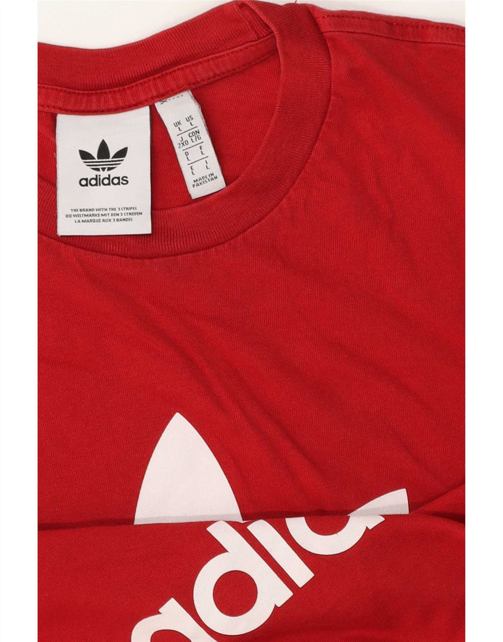 Adidas Mens Graphic T-Shirt Top Large Red Cotton