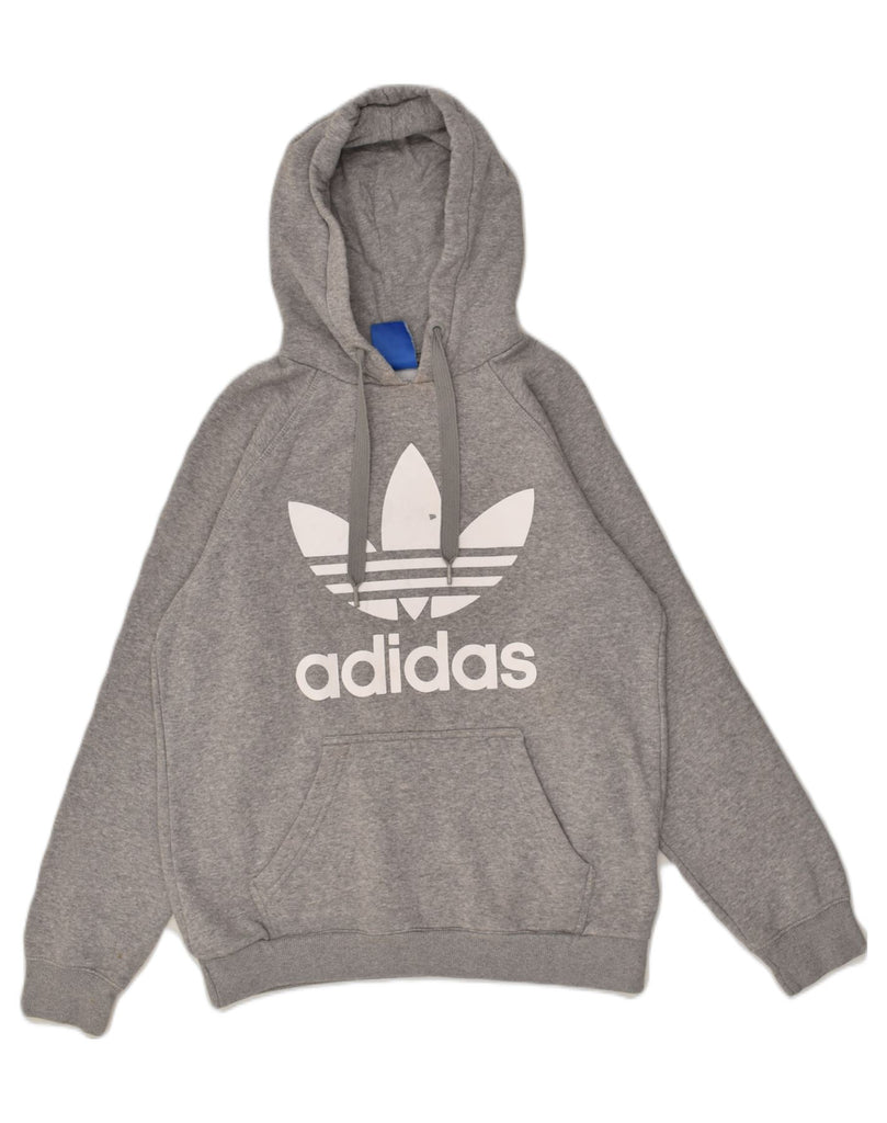 ADIDAS Mens Graphic Hoodie Jumper Small Grey Cotton | Vintage Adidas | Thrift | Second-Hand Adidas | Used Clothing | Messina Hembry 