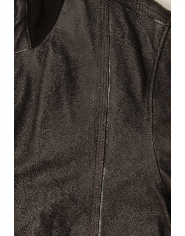 Vintage Mens Bomber Leather Jacket UK 36 Small Brown Leather