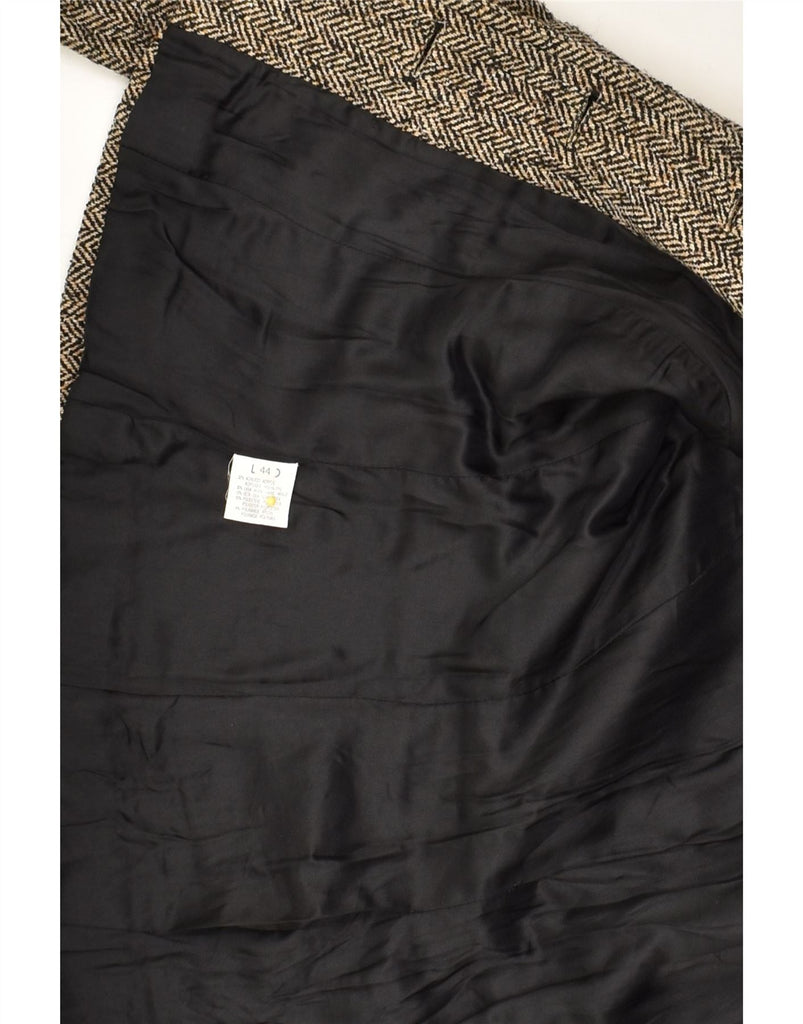 LIU JO Womens 3 Button Blazer Jacket IT 44 Medium Grey Herringbone Acrylic | Vintage Liu Jo | Thrift | Second-Hand Liu Jo | Used Clothing | Messina Hembry 
