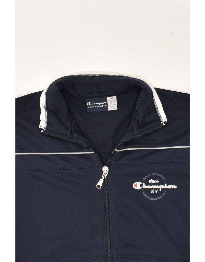 CHAMPION Boys Tracksuit Top Jacket 9-10 Years Medium  Navy Blue Polyester | Vintage Champion | Thrift | Second-Hand Champion | Used Clothing | Messina Hembry 