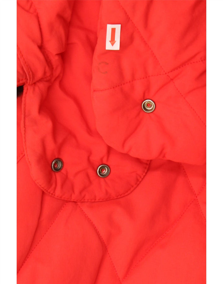 BELFE Womens Hooded Quilted Jacket IT 42 Medium Red Nylon Vintage Belfe and Second-Hand Belfe from Messina Hembry 