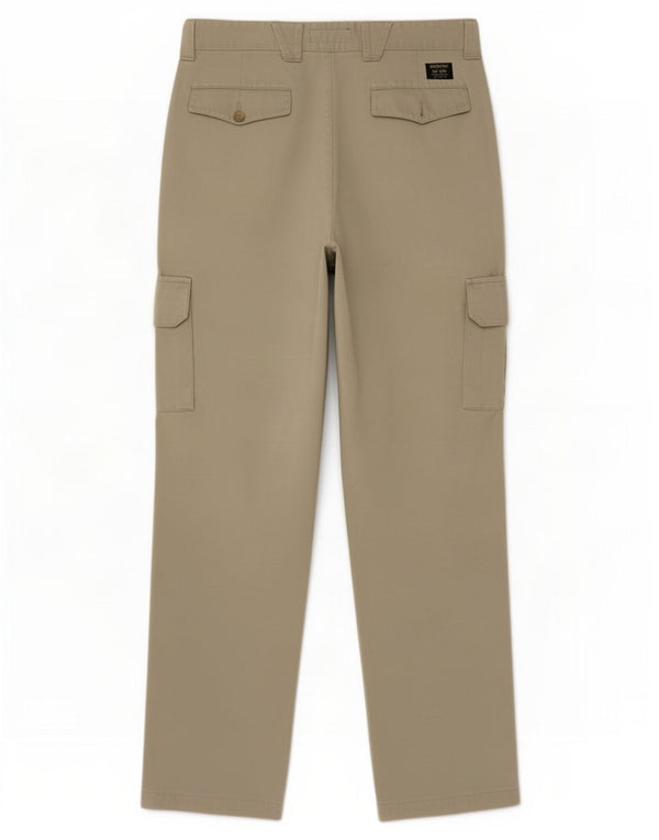 Lee Mens Straight Cargo Trousers W34 L34 Khaki Cotton