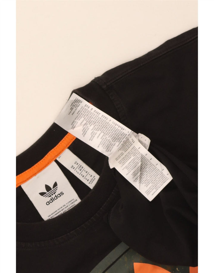 Adidas Mens Graphic T-Shirt Top Medium Black Cotton