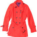 Benetton Womens Trench Coat IT 44 Medium Red Cotton