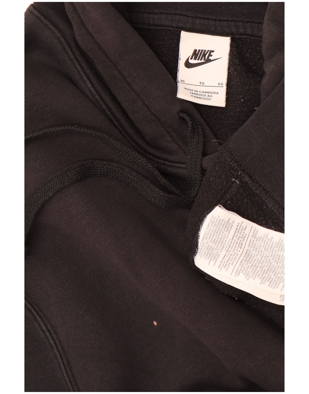 Nike Mens Hoodie Jumper XL Black Cotton