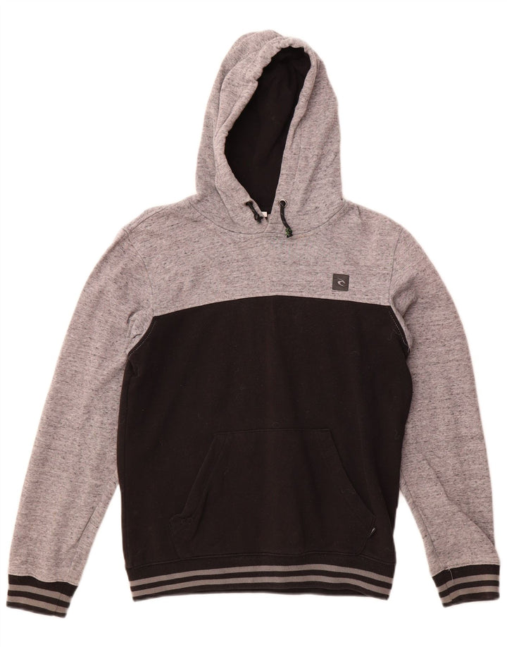 Rip Curl Boys Graphic Hoodie Jumper 13-14 Years Black Colourblock
