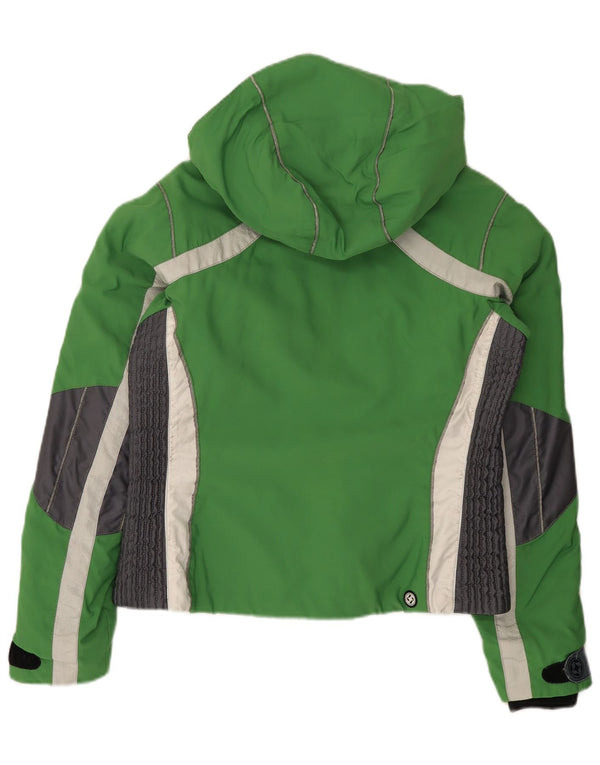 Colmar Womens Hooded Ski Jacket IT 46 Large Green Colourblock