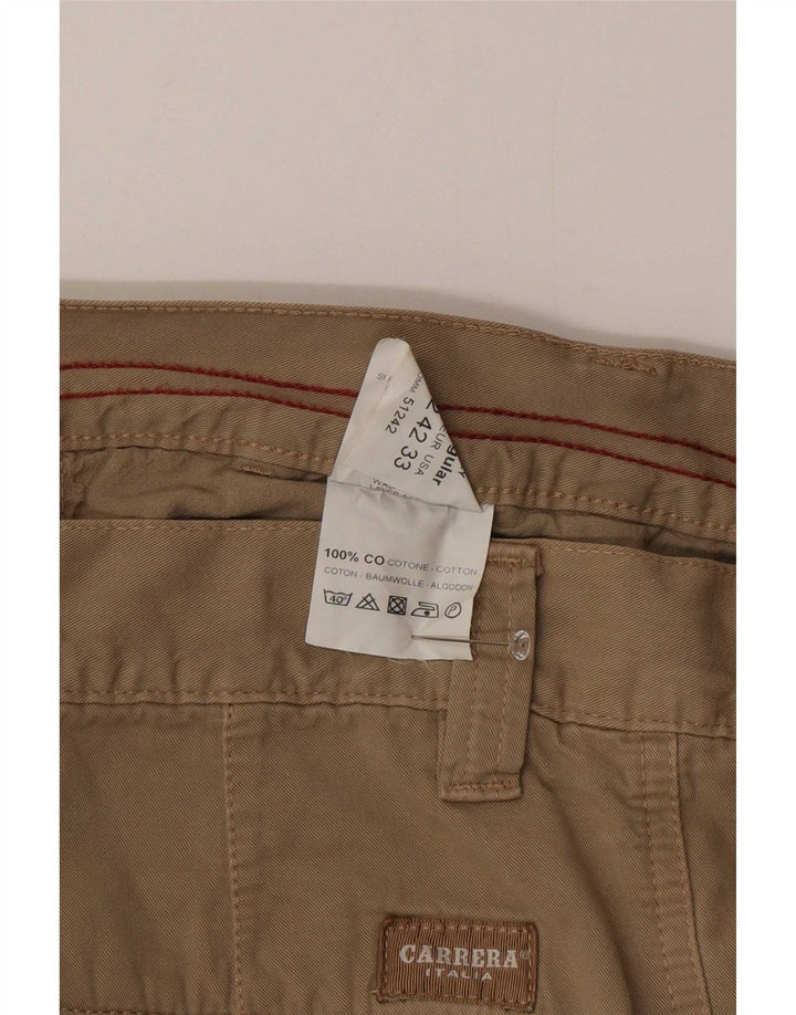 Carrera Mens Straight Cargo Trousers IT 48 Medium W33 L34 Beige Cotton