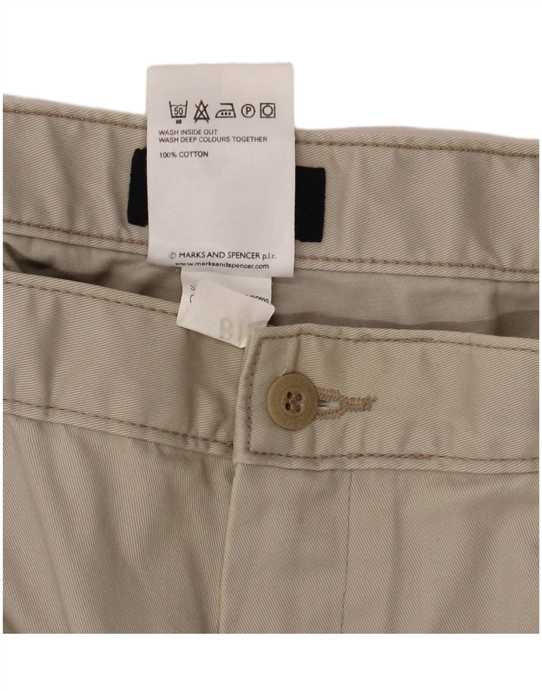 Marks & Spencer Mens Blue Harbour Pegged Chino Trousers W38 L29 Beige