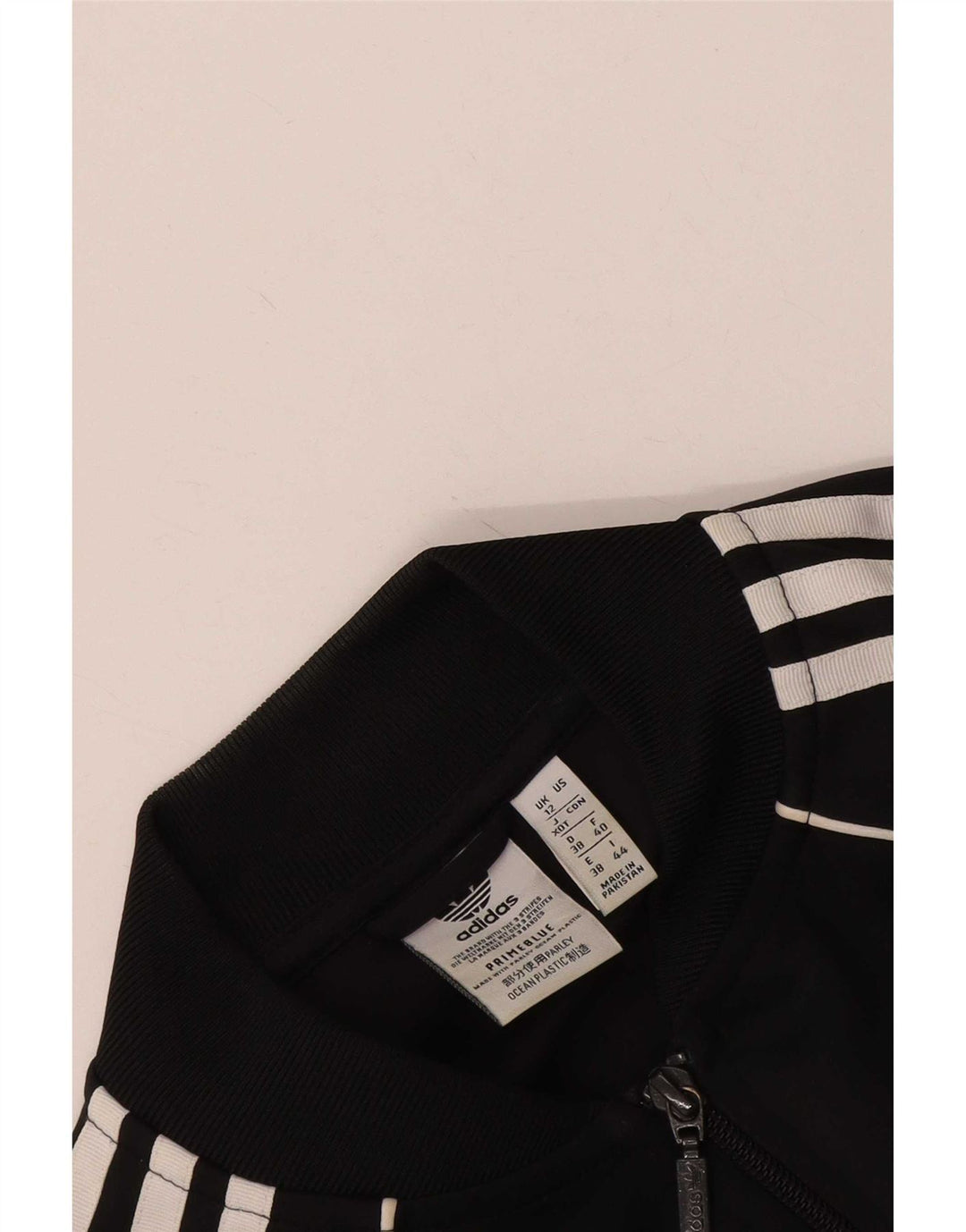 Adidas Womens Prime Blue Tracksuit Top Jacket UK 12 Medium Black