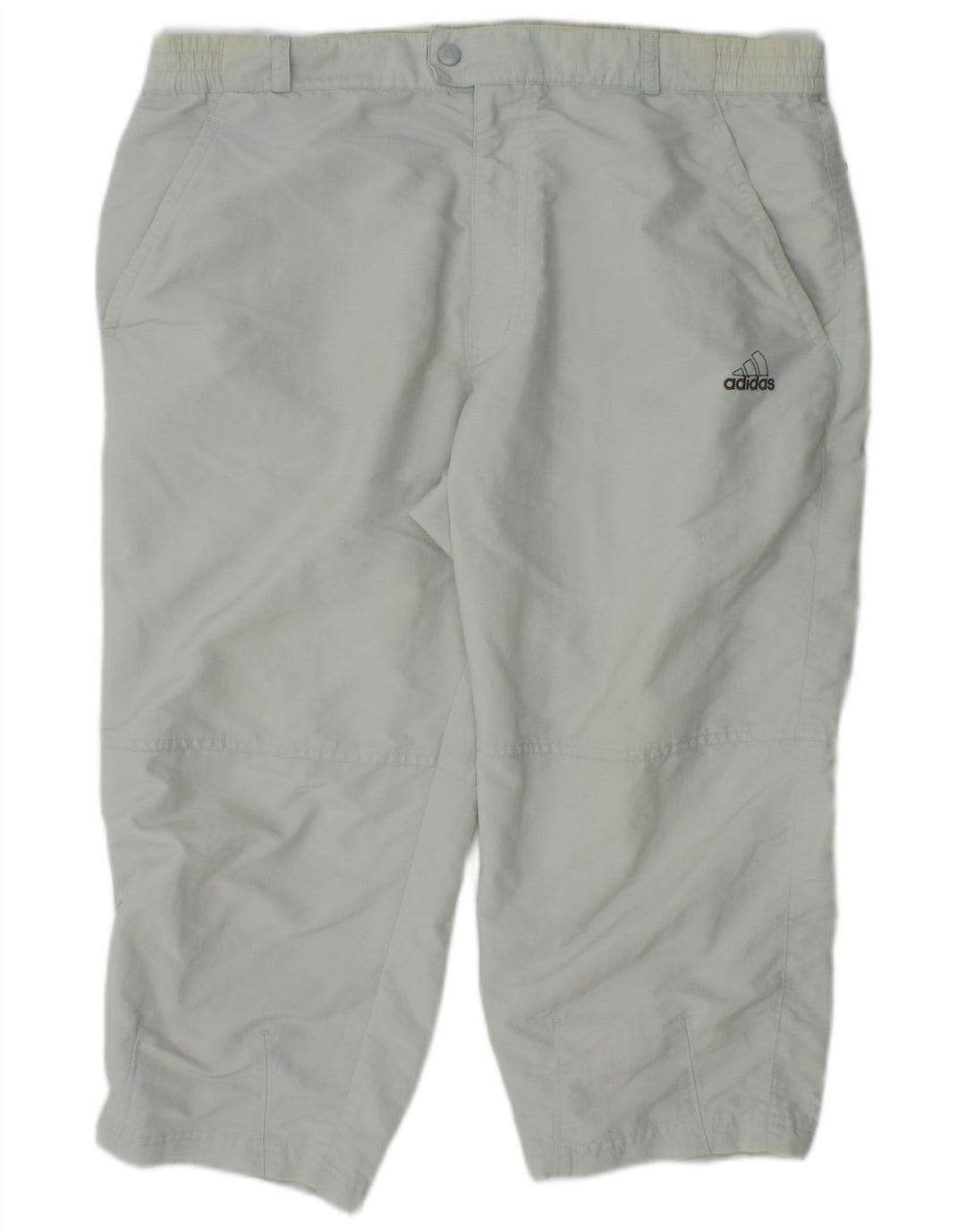 Adidas Mens Straight Capri Trousers W34 L21 Off White Polyamide