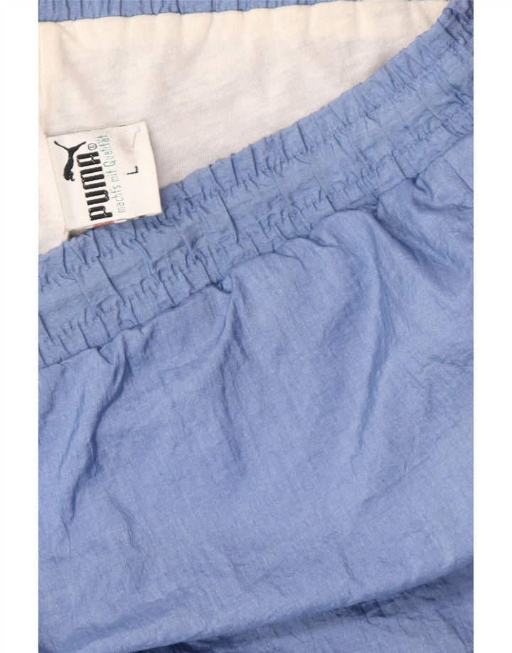 Puma Mens Tracksuit Trousers Joggers Large  Blue Colourblock Polyester