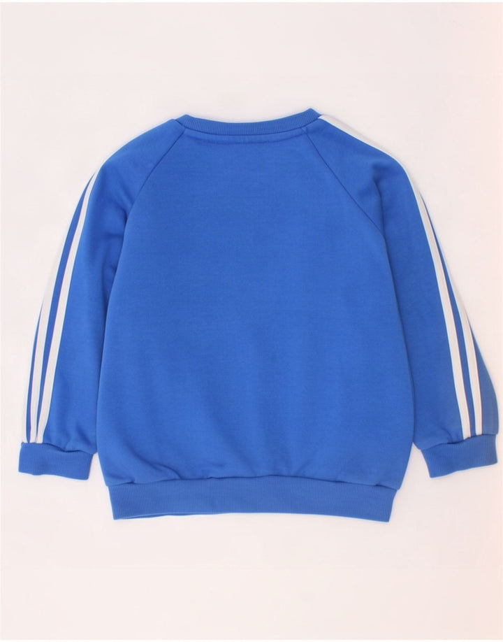 Adidas Boys Graphic Sweatshirt Jumper 2-3 Years Blue Cotton