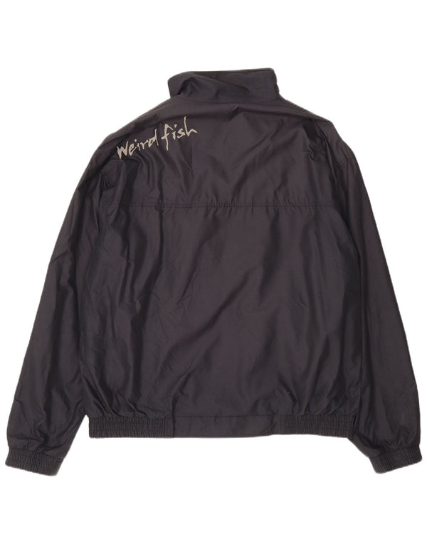 Weird Fish Mens Graphic Windbreaker Jacket UK 44 2XL Navy Blue Polyester