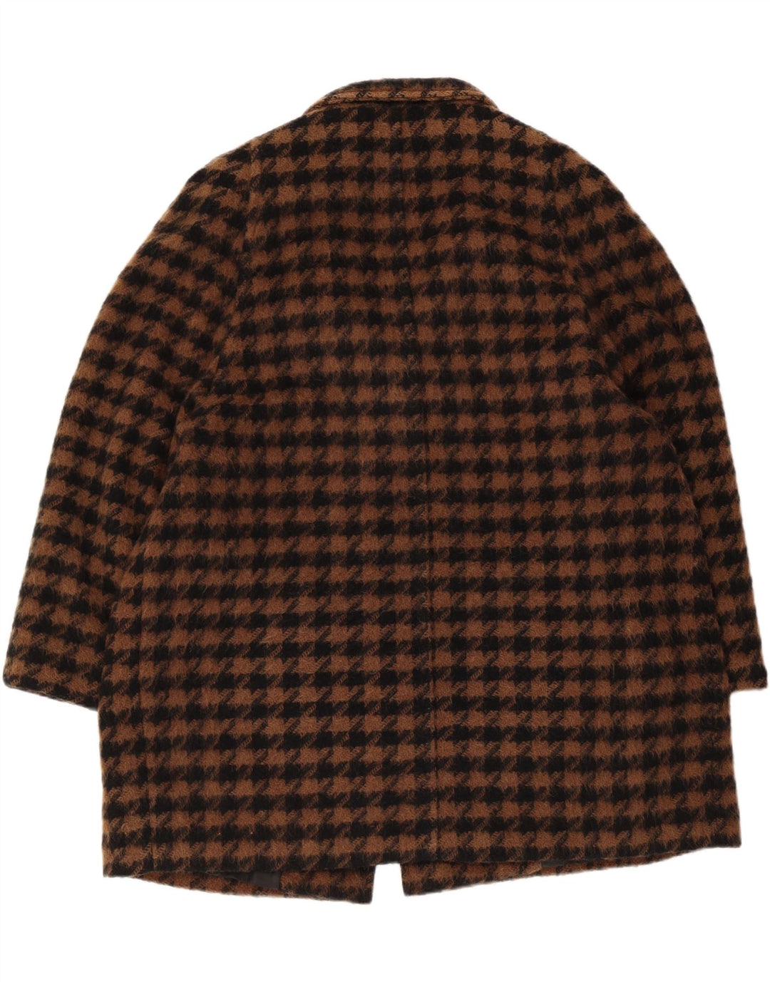 ELENA MIRO Womens Oversized Overcoat IT 43 Medium Brown Houndstooth Retro