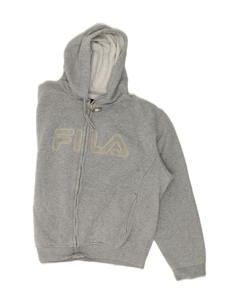 FILA Mens Zip Hoodie Sweater Large Grey Cotton | Vintage Fila | Thrift | Second-Hand Fila | Used Clothing | Messina Hembry 