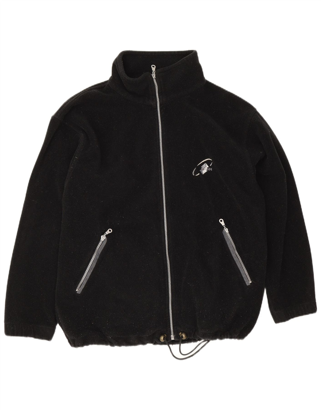 Vintage Mens Fleece Jacket UK 42 XL Black