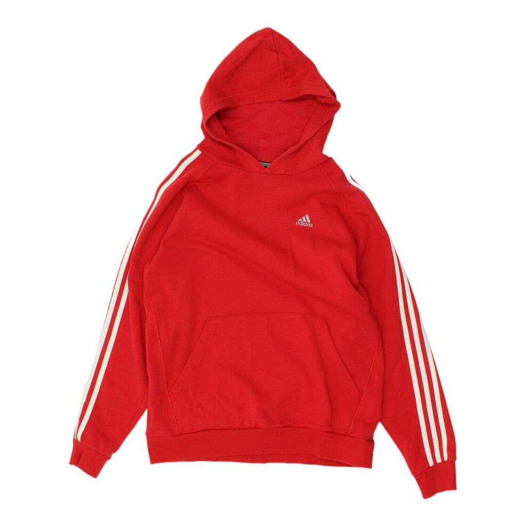 Adidas Mens Red Pullover Hoodie | Vintage Casual Sportswear Hoody VTG | Vintage Messina Hembry | Thrift | Second-Hand Messina Hembry | Used Clothing | Messina Hembry 